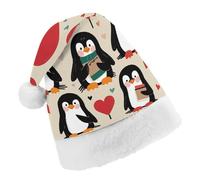 Vqqkasmn Christmas Hats Santa Hat Christmas Hats Adults Gorros De Navidad I Love Penguins Printed for Xmas Office Party