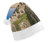 Vqqkasmn Christmas Hats Santa Hat Christmas Hats Adults Gorros De Navidad Israel at The Tower of David Printed for Xmas Office Party