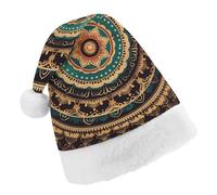 Vqqkasmn Christmas Hats Santa Hat Christmas Hats Adults Gorros De Navidad Mandala Printed for Xmas Office Party
