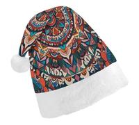 Vqqkasmn Christmas Hats Santa Hat Christmas Hats Adults Gorros De Navidad Mandala Tapestry Printed for Xmas Office Party