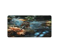 Vqqkasmn Desk Mat Mouse Mat Gaming Mouse Pad Large Dragonfly Flying on The Pond Printed for Computers Laptop Office Home