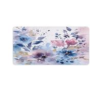 Vqqkasmn Desk Mat Mouse Mat Gaming Mouse Pad Large Floral Watercolor Painting Printed for Computers Laptop Office Home