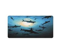 Vqqkasmn Desk Mat Mouse Mat Gaming Mouse Pad Large Hammerhead Sharks Printed for Computers Laptop Office Home