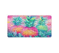 Vqqkasmn Desk Mat Mouse Mat Gaming Mouse Pad Large Three Big Pineapples Printed for Computers Laptop Office Home