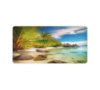 Vqqkasmn Desk Mat Mouse Mat Gaming Mouse Pad Large Tropical Beach Scenery Printed for Computers Laptop Office Home
