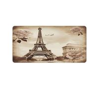 Vqqkasmn Desk Mat Mouse Mat Gaming Mouse Pad Large Vintage Paris Eiffel Tower Butterfly Printed for Computers Laptop Office Home