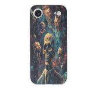 Vqqkasmn for iPhone 17 Pro Max Case Non-yellowing Shockproof Slim Phone Case Skull Face Man in Space Printed Stylish Durable TPU Protective Case