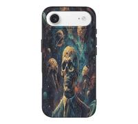 Vqqkasmn for iPhone 17 Pro Max Case Non-yellowing Shockproof Slim Phone Case Skull Face Man in Space Printed Stylish Durable TPU Protective Case