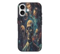 Vqqkasmn for iPhone 17 Pro Max Case Non-yellowing Shockproof Slim Phone Case Skull Face Man in Space Printed Stylish Durable TPU Protective Case