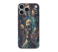 Vqqkasmn for iPhone 17 Pro Max Case Non-yellowing Shockproof Slim Phone Case Skull Face Man in Space Printed Stylish Durable TPU Protective Case