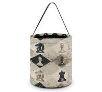 Vqqkasmn Halloween Candy Handbag Trick Or Treat Bags Kids Party Gift Bag with Handles Chess Piece Brown Pattern Printed for Festive Home Decor