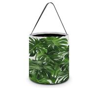 Vqqkasmn Halloween Candy Handbag Trick Or Treat Bags Kids Party Gift Bag with Handles Monstera Deliciosa Banana Palm Printed for Festive Home Decor