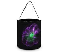 Vqqkasmn Halloween Candy Handbag Trick Or Treat Bags Kids Party Gift Bag with Handles Violet Green Glow Printed for Festive Home Decor