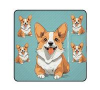 Vqqkasmn Picnic Blanket Waterproof Foldable Zipper Style Picnic Mat Washable Beach Mat Corgi Cute Dog Printed for Garden Hiking Camping