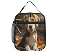 Vqqkasmn Portable Insulated Lunch Bag Insulated Cool Tote Cute Beagle Printed with Side Mesh Pocket Water Resistant Leakproof Soft Cooler Bag Durable for Men Women for Work Picnic Outdoor