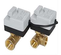 VQRINWIEL 1/2 quot; to 2 quot; Electric Actuator with Manual Control 2 Way 3way Brass Electric Ball Valve for Water/Oil/Air Replace Solenoid Valve 1Pcs(Ac220v-2 Way,DN32)