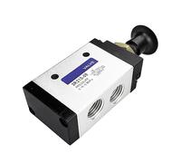 VQRINWIEL 1PC Manual Hand Pull Push Solenoid Valve 3 Port 2 Position Exhaust Hole G1/4" Air Flow Thread Pneumatic Aluminum Hand Return
