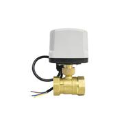VQRINWIEL Ball DN15-50 3-Wire Two Control Two-Way Three-Way T Type Brass Thread IP65 Waterpoof Motorized Ball(Ac220v-2 Way,DN20)