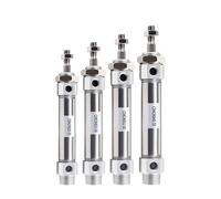 VQRINWIEL CDM2KB40mm Stroke 25/50/75/100/125/150/175/200/225/250/275/300mm Double Acting Mini Pneumatic Air Cylinder Stainless Steel Magnetic Ring 1Pcs(Stroke 25mm)