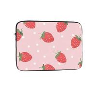VQUVQV 13 Inch Laptop Sleeve Cute Strawberry Polka Dots Portable Laptop Case, Slim Lightweight Computer Sleeve Bag Briefcase Carrying Bag