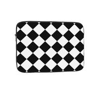 VQUVQV 15 Inch Laptop Sleeve Portable Laptop Case, Black White Diamond Check Print Slim Lightweight Computer Sleeve Bag Briefcase Carrying Bag