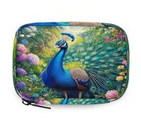 VQUVQV A Majestic Peacock Weekly Travel Pill Organiser Pill Case Box | Small Portable 7 Day Pill Box Organiser for Vitamin Fish Oils Supplement