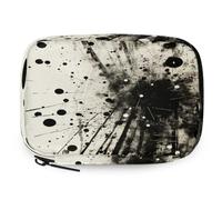 VQUVQV Abstract Black and White Ink Splatter Weekly Travel Pill Organiser