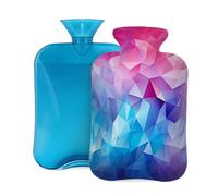 VQUVQV Abstract Pink and Blue Texture Hot Water Bottle with Soft Cover 2L | Leakproof, Reusable, Warm, Hot Water Bag for Pain Relief Hot and Cold Compress