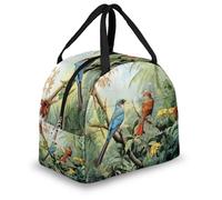 VQUVQV Birds in The Jungle Lunch Bag, Insulated Thermal Cooler Tote for Adults, Leakproof Portable Lunch Box for Work, Hiking & Outdoor