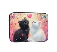 VQUVQV Black And White Cats In Love Laptop Sleeve Protective Case Soft Lining Padded Zipper Cover Carrying Bag, Slim Lightweight Laptop Bag Briefcase