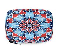 VQUVQV Blue Red Mandala Flower Weekly Travel Pill Organiser Pill Case Box
