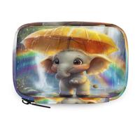 VQUVQV Cartoon Elephant Under The Rainbow Weekly Travel Pill Organiser
