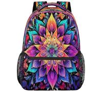 VQUVQV Colorful Mandala Bohemian Flower Backpack Womens, Lightweight Laptop Rucksack Water-Resistant Business Bag with Breathable Padding