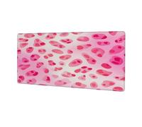 VQUVQV Extended Mouse Mat, Cute Pink Leopard Print Non-Slip Base Gaming Mousepad for Home Office Game, Large Desk Mat for Keyboard and Mouse