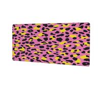 VQUVQV Extended Mouse Mat, Pink Yellow Leopard Non-Slip Base Gaming Mousepad for Home Office Game, Large Desk Mat for Keyboard and Mouse