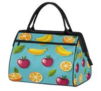 VQUVQV Fruit Bananas and Oranges Travel Duffel Bag, Lightweight Carry On Weekend Overnight Bags Hand Luggage Tote Bags for Women Men Kids