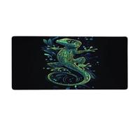 VQUVQV Green Lizard Large Mouse Mat, Extended Gaming Mouse Pad Desk Protector Mat with Non-Slip Rubber Base Keyboard Pad for Work, Office, Home