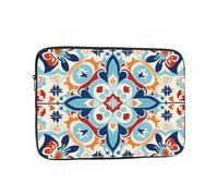 VQUVQV Laptop Sleeve Case, Ethnic Floral Geometric Portable Computer Carrying Bag Soft Lining Padded Zipper Laptop Cover for Women Men