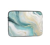 VQUVQV Laptop Sleeve Case, Teal Turquoise Beige Grey Marble Portable Computer Carrying Bag Soft Lining Padded Zipper Laptop Cover for Women Men