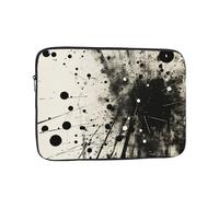 VQUVQV Laptop Sleeve Protective Case Soft Lining Padded Zipper Cover Carrying Bag, Abstract Black And White Ink Splatter Slim Lightweight Laptop Bag Briefcase