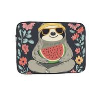 VQUVQV Laptop Sleeve Protective Case Soft Lining Padded Zipper Cover Carrying Bag, Cute Sloth Watermelon And Flowers Slim Lightweight Laptop Bag Briefcase
