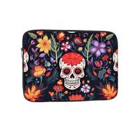 VQUVQV Laptop Sleeve Protective Case Soft Lining Padded Zipper Cover Carrying Bag, Day Of The Dead Skull Slim Lightweight Laptop Bag Briefcase