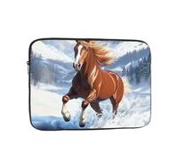 VQUVQV Laptop Sleeve Protective Case Soft Lining Padded Zipper Cover Carrying Bag, Running Horse Snow Mountain Slim Lightweight Laptop Bag Briefcase