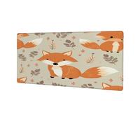 VQUVQV Large Gaming Mouse Mat, Cute Cartoon Fox Pattern Non-Slip Rubber Keyboard Mouse Pad, Desk Pad for Work Office Home