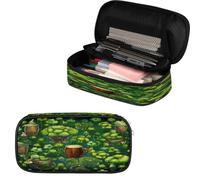 VQUVQV Large Pencil Case Big Capacity Pencil Pouch with Zipper, Portable Stationery Pen Bag for Girls Boys Women Men, Green Magic Grass