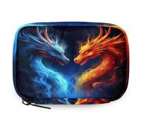 VQUVQV Red and Blue Firey Dragon Animal Weekly Travel Pill Organiser