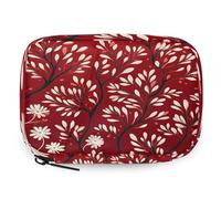 VQUVQV Red Tree White Daisy Print Weekly Travel Pill Organiser Pill Case | Small Portable 7 Day Pill Box Organiser for Vitamin Fish Oils Supplement