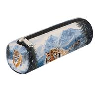 VQUVQV Small Pencil Case, Portable Pencil Bag Pen Pouch for Boys Girls Teens, School Stationary Organiser Supplies Makeup Brush Bag, Tiger Running in The Snow
