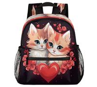 VQUVQV Toddler Backpack Cute Love Kitten Cats School Bag Kids Backpack for Girls Boys, Lightweight Schoolbag Book Bag Casual Daypack for 3-8 Years Old