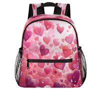 VQUVQV Toddler Backpack Pink Hearts Love School Bag Kids Backpack for Girls Boys, Lightweight Schoolbag Book Bag Casual Daypack for 3-8 Years Old